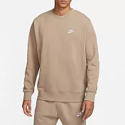 NIKE AS M NSW CLUB CRW BB 男長袖上衣-卡其-BV2663247 M 卡其