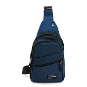 DF BAGSCHOOL - 多功能尼龍防水輕巧休閒單肩斜背胸包-共2色 藍色