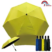 【KASAN 雨傘媽媽】紳士金士曼2 防風抗UV傘/自動傘/黑膠傘/三折傘 活力黃