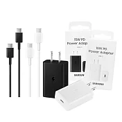 SAMSUNG 15W Type C充電線組-支援A系列 (內含原廠T1510盒裝旅充頭+三星製造雙Type C線) 白色