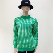 【Wonderland】韓系質感超保暖針織上衣 FREE 千鳥格(綠色)