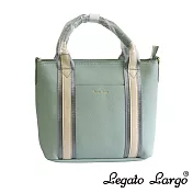 Legato Largo 明亮獨特織帶拼接手提斜背兩用托特包- 薄荷綠