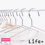 Life+ 實心不鏽鋼耐重防滑無痕衣架42cm_加粗防脫落款30入