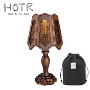 【HOTR】氛圍百搭法式實木復古燈罩 贈收納袋 露營燈