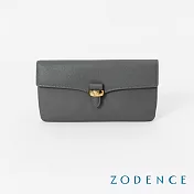 ZODENCE RING進口真皮簡式長夾 鐵灰