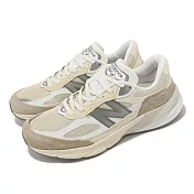 New Balance 休閒鞋 990 V6 男鞋 米白 灰 杏色 美製 麂皮 拼接 復古 NB 紐巴倫 M990SS6D