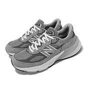 New Balance 休閒鞋 990 V6 女鞋 灰 元祖灰 美製 麂皮 拼接 反光 復古 NB 紐巴倫 W990GL6B 25.5cm GREY/METALLIC SILVER