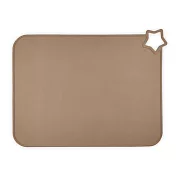 E.B. MADE 日本食品級耐冷耐熱隨身攜帶可折疊收納星星白金矽膠餐墊 奶茶咖