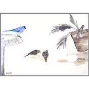 【玲廊滿藝】馬靜志 -二啄一飲40x56cm