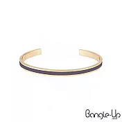 【BANGLE UP】復古風琺瑯開口鍍金手環 - 迷霧紫