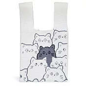 O’Pretty 歐沛媞 原創環保編織包(19.2X34.6cm)-多款可選 白色貓