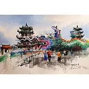 【玲廊滿藝】(阿力)余思瑩-春秋閣-左營蓮池潭54x39cm