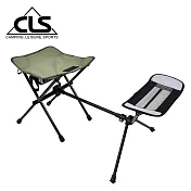 【韓國CLS】X型結構 極致輕量折疊椅 伸縮鋁合金腳托架 超值組合(三色任選) 軍綠色