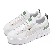 Puma 休閒鞋 Mayze Gentle Wns 女鞋 白 綠 厚底 增高 皮革 麂皮 39210504