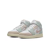 NIKE AIR JORDAN 1 MID SE (GS) 中大童籃球鞋-白粉-DZ5361100 US5 白色