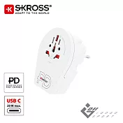 瑞士Skross 歐規旅行萬國轉接頭附PD快充Type-C孔