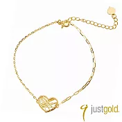 【Just Gold 鎮金店】心愛戀 黃金手鍊(網路限定)