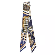 Hermes 愛馬仕 Epaulettes de Gala Twilly絲巾 海軍藍/金/白