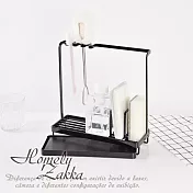 【Homely Zakka】日式簡約鐵藝多功能清潔小物瀝水架收納架置物架_ 黑色