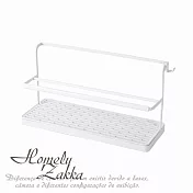 【Homely Zakka】日式簡約鐵藝多功能雙層瓶罐瀝水架收納架置物架_ 白色