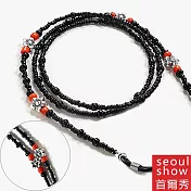 seoul show首爾秀 串珠小花眼鏡鍊老花眼鏡防丟鍊  紅色