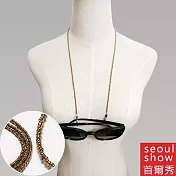 seoul show首爾秀 亮彩串珠眼鏡鍊老花眼鏡防丟鍊  黃色