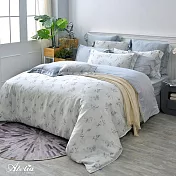 英國Abelia《晨曦花雨》雙人天絲木漿四件式防蹣抗菌吸濕排汗兩用被床包組