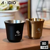 【AIDIO 阿迪優】璀璨不鏽鋼雙層對杯 80ml 香檳金+霧黑