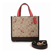 COACH 印花拼接皮革托特包-愛心流星