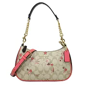 COACH 印花拼接皮革兩用包-愛心