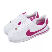 Nike 休閒鞋 Cortez Basic SL GS 大童 女鞋 白 桃紅 皮革 阿甘鞋 運動鞋 904764-109 23cm WHITE/PINK PRIME