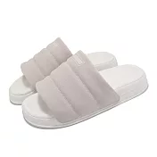 adidas 拖鞋 Adilette Essential W 女鞋 米白 白 絨面 柔軟 居家 休閒 愛迪達 IF3575