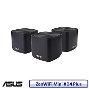 ASUS 華碩 ZenWiFi Mini XD4 Plus 三入組 AX1800 Mesh雙頻WiFi6無線路由器 黑色