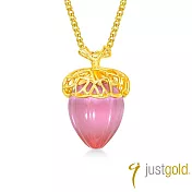 【Just Gold 鎮金店】冬日童話系列 黃金吊墜(粉紅榛子-不含鍊)