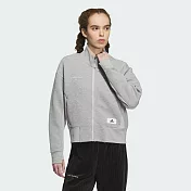 ADIDAS LOUNGE DK JKT 女休閒外套-灰-IP0757 M 灰色