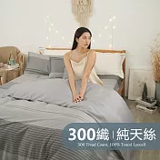 《BUHO》台製300織100%TENCEL純天絲™床包被套四件組-雙人 《漉漉閒室》