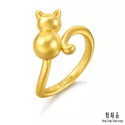 【點睛品】PetChat 立體貓咪 黃金戒指 11