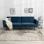 IDEA-北歐質感短絨三段沙發床(三色可選) 藍色