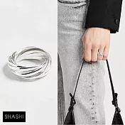 SHASHI 紐約品牌 Super Vera 薇拉銀色九環戒 優雅百搭銀色戒指 8