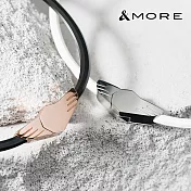 &MORE愛迪莫 Legend 傳奇鈦鍺項鍊- M 玫金+傳奇黑