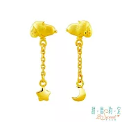甜蜜約定2SWEET 星空狂想史努比Snoopy黃金耳環 送玫瑰鋼項鍊
