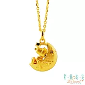 甜蜜約定2SWEET 祝好夢史努比Snoopy黃金墜子  送玫瑰鋼項鍊