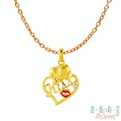 甜蜜約定2SWEET 甜美初戀史努比Snoopy黃金墜子  送玫瑰鋼項鍊