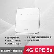 【加碼贈華為摺疊包+原廠5A快充線】HUAWEI 4G CPE 5s 路由器B320-323  白色