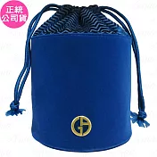 GIORGIO ARMANI 絲絨奢華水桶包(藍)(公司貨)