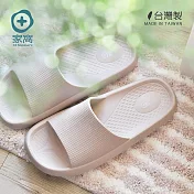 【+O家窩】MIT 雅漫EVA輕量釋壓厚軟底防滑拖鞋-男女款/多色可選- 香頌奶茶(27cm)