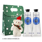 L’OCCITANE 歐舒丹 經典護手霜30MLX2禮袋組-聖誕交換禮物-國際航空版 乳油木X2