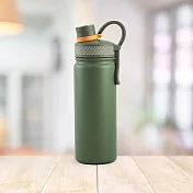 VACUUM陶瓷塗層304不鏽鋼真空保溫瓶-700ml-1支 竹青色