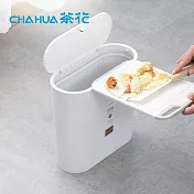 【茶花CHAHUA】柯琳橢圓型按壓彈蓋式垃圾桶-10.8L- 茶花白