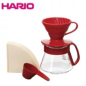HARIO V60紅色01濾杯咖啡壺組 VDS-3012R 1-2杯份